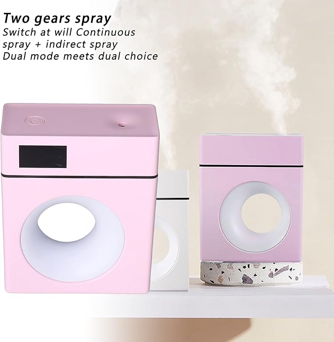 500ml Pink Car Aromatherapy Humidifier USB Powered Mist Diffuser for Home Office Bedroom Large Capacity Essential Oil Diffuser with Night Light Durable ABS Material
