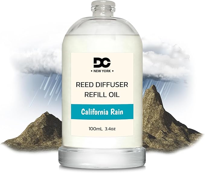 Daniella's Candles California Rain Reed Diffuser Refill Oil, 3.4oz/100ml, Premium Fragrance Oil, Home Fragrance, Long Lasting, Oil for Reed Diffusers