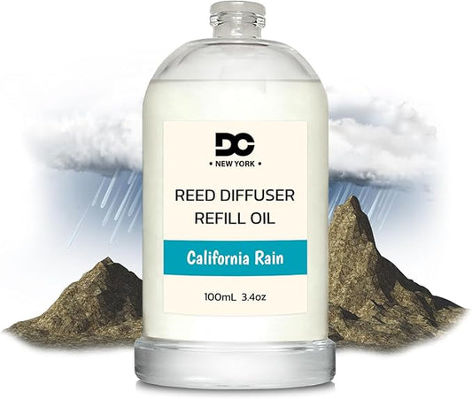 Daniella's Candles California Rain Reed Diffuser Refill Oil, 3.4oz/100ml, Premium Fragrance Oil, Home Fragrance, Long Lasting, Oil for Reed Diffusers