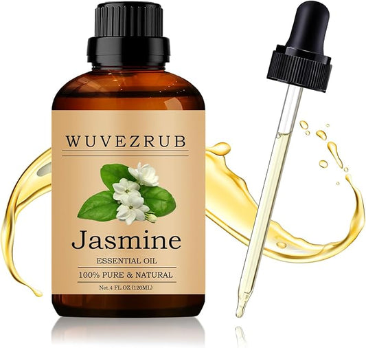 Jasmine Essential Oil 120ML - 100% Pure and Natural Oils for Aromatherapy Diffuser - 4 Fl Oz/Jasmine