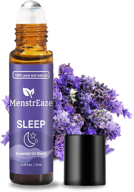 Natural Sleep Essential Oil Roll On, 100% Natural Deep Relaxation Blend with Lavender, Chamomile, Sweet Orange Aromatherapy Oils, 10ml