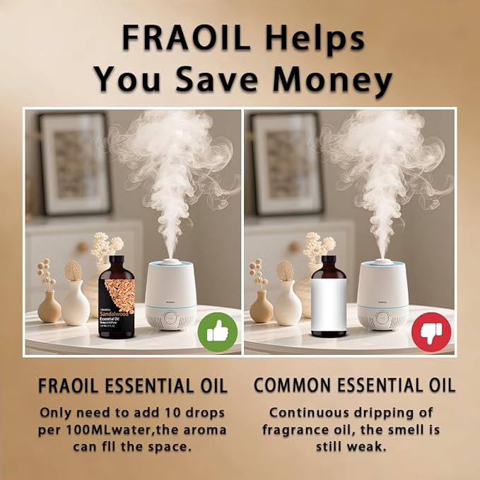 Sandalwood Essential Oil, Sandalwood Oil 4 Fl Oz 120ML for Diffuser Humidifier Yoga Cleaning DIY Candle Soap Making Essential Oils