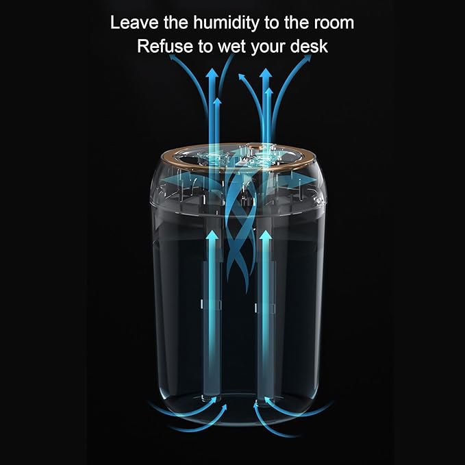 2L Cool Mist Humidifier, LED Light Upgrade Diffusers for Home, Auto Shut Off, Ultrasound Atomization, RGB Light and 3 Mist Modes for Winter, Bedroom