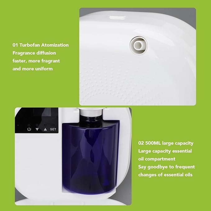 Scent Air Machine 500ml Bluetooth WiFi APP Control Quiet Scent Diffuser with Timer for Home Commercial Use Large Capacity Essential Oil Diffuser Aromatherapy Diffuser for Living