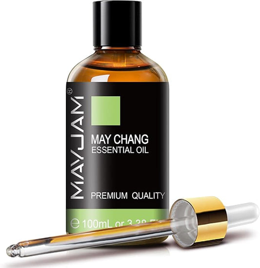 MAYJAM May Chang (Litsea Cubeba) Essential Oils 3.38 FL.OZ Pure May Chang Oil for Massage Skin Care Hair Care Diffuser Candle and Soap Making - 100ml