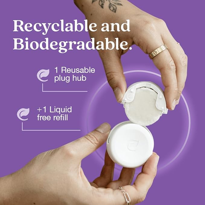 Enviroscent Non-Toxic Air Freshener Plug Hub® Warmer Refillable Kit - Refillable Plug-in Air Freshener - Home Fragrance Lasts Up to 45 Days - Mother’s Day Gift for Mom - Lavender Tea & Honey Scent