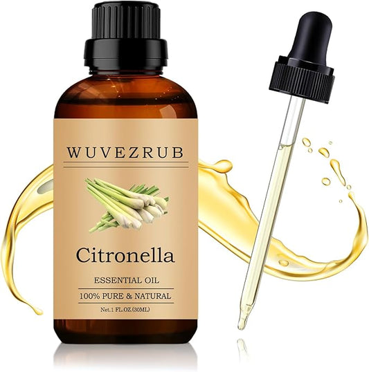 Citronella Essential Oil 30ML - 100% Pure and Natural Oils for Aromatherapy Diffuser - 1 Fl Oz/Citronella