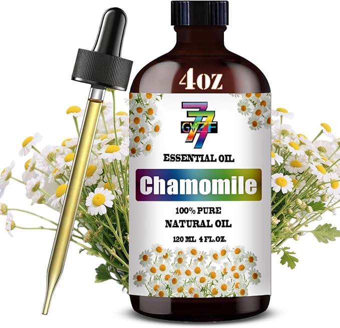 Chamomile Essential Oil - GV77ZF Chamomile Oils for Diffusers, Humidifiers, DIY Candles, Soap, Cleaning, Home, Office, Yoga, Massage, Gifts - 4 fl oz (120 ml)