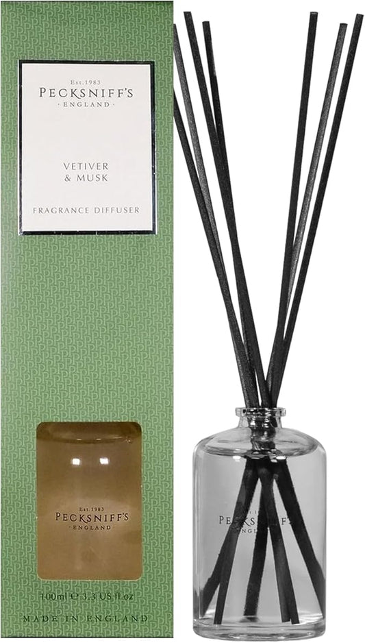 Pecksniff's Vetiver & Musk Diffuser | 100 ml/3.38 Fl Oz