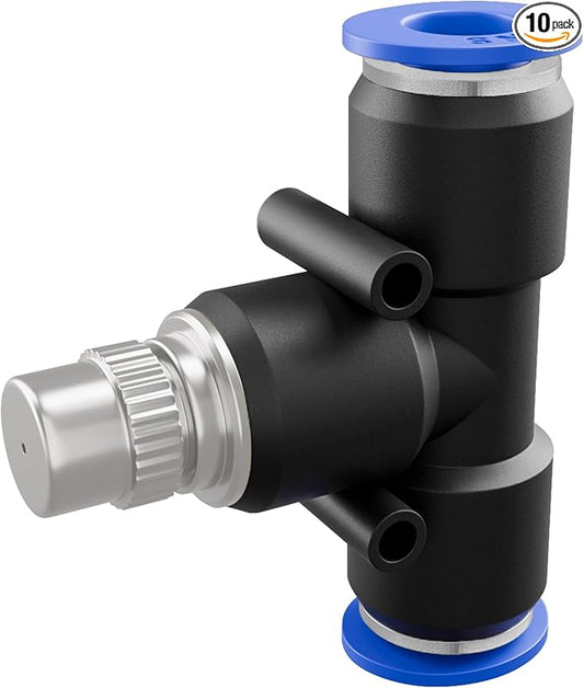 SNS Misting Nozzles Water Misting Tees Thread 1/4 Inch and Brass Orifice Nozzle for Outdoor Spray Cooling System(10 Pieces) SPKE1/4-1.1