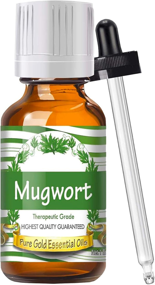 Pure Gold Essential Oils 30ml Oils - Mugwort Essential Oil - 1 Fluid Ounce