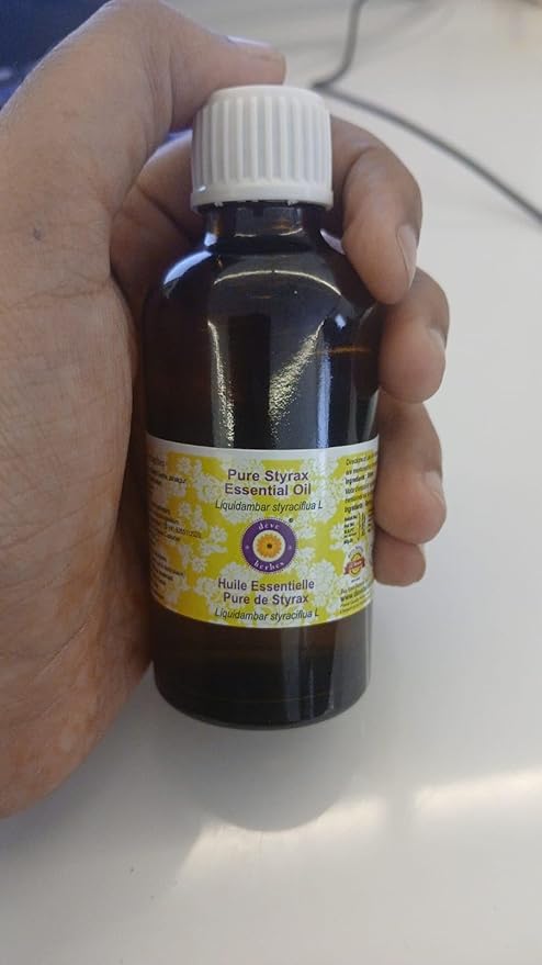 Deve Herbes Pure Styrax Essential Oil (Liquidambar styraciflua L) Steam Distilled 10ml (0.33 oz)