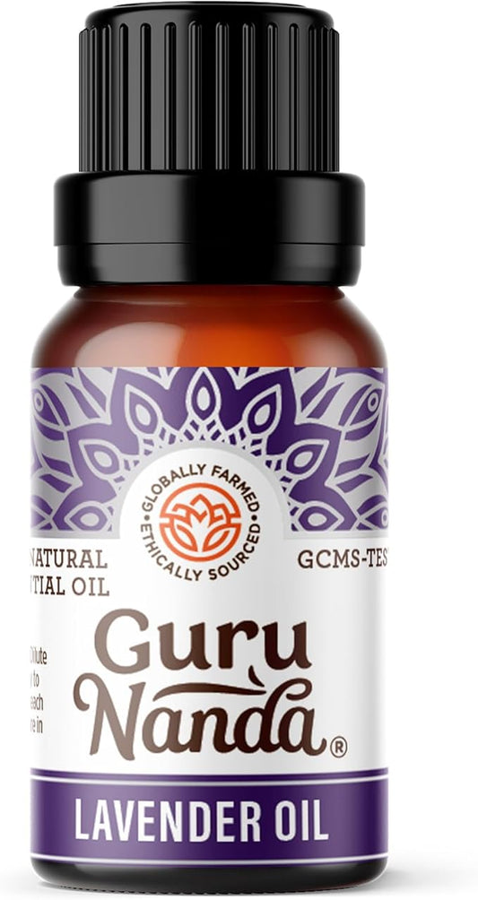 GuruNanda Lavender Essential Oil - 100% Pure, Natural and Undiluted Oil for Massage & DIY Recipes- Premium Diffuser Oil for Aromatherapy (Pack of 1-0.5 Fl Oz)