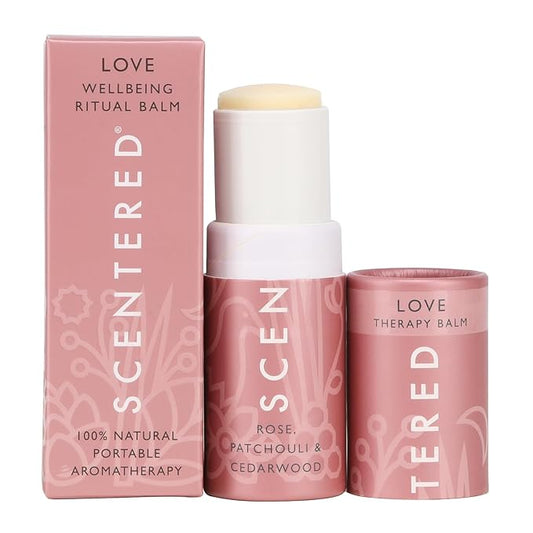 Scentered Aromatherapy Balm Stick - Love - Rose Essential Oils Rub On for Emotional Regulation & Balance with Ylang Ylang & Cedarwood - Gifts for Valentines Day for Her