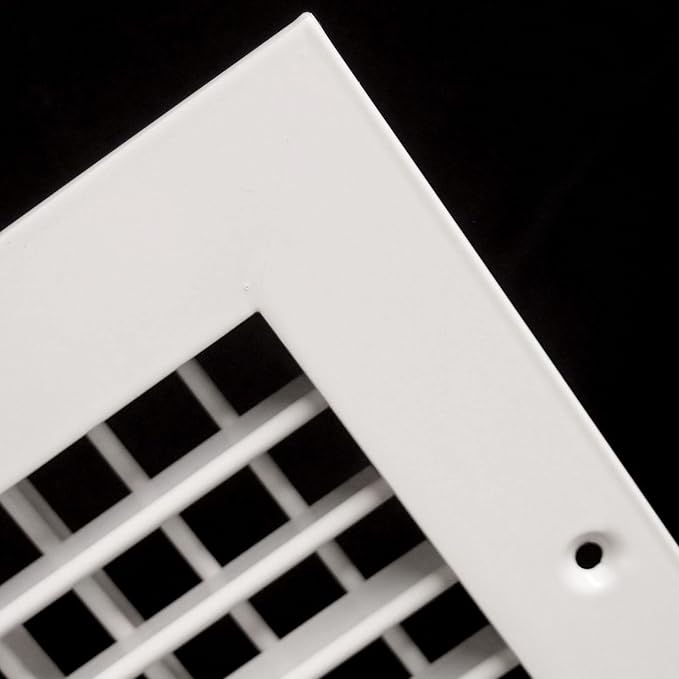 HVAC Premium 12''w X 8''h Aluminum Double Deflection Adjustable Air Supply HVAC Diffuser - Full Control Vertical/Horizontal Airflow Direction - Vent Duct Cover [Outer Dimensions: 13.6''w X 9.6''h]
