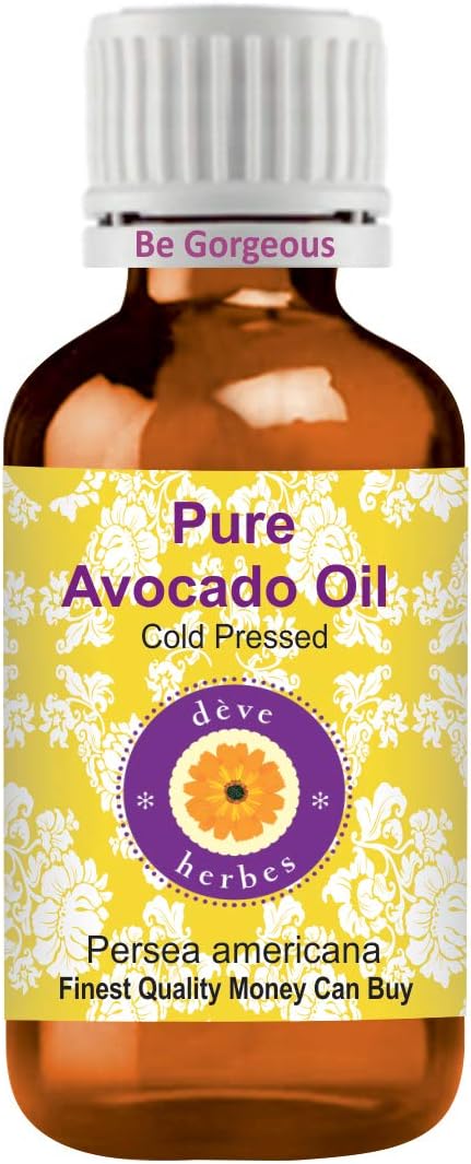 Deve Herbes Pure Avocado Oil (Persea Americana) | Cold Pressed | Natural | Undiluted | for Diluting Essential Oils | for Skin & Massage | Men & Women | 30ml