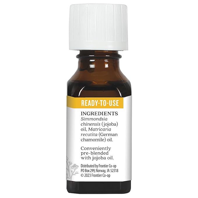 Aura Cacia German Chamomile Essential Oil (in jojoba Oil) | 0.5 fl. oz. | Matricaria recutita (Pack of 2)