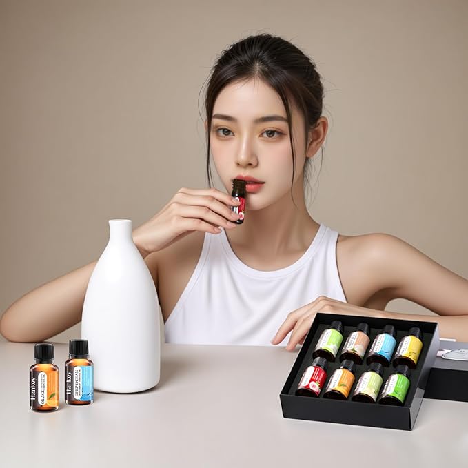 A CENTER Essential Oils Set Created for Humidifiers and Diffusers, Aromatherapy Diffuser Oils Scents, Essential Oil Kit for Home Use, Essential Oil Pack with Various Scents（8X10ML