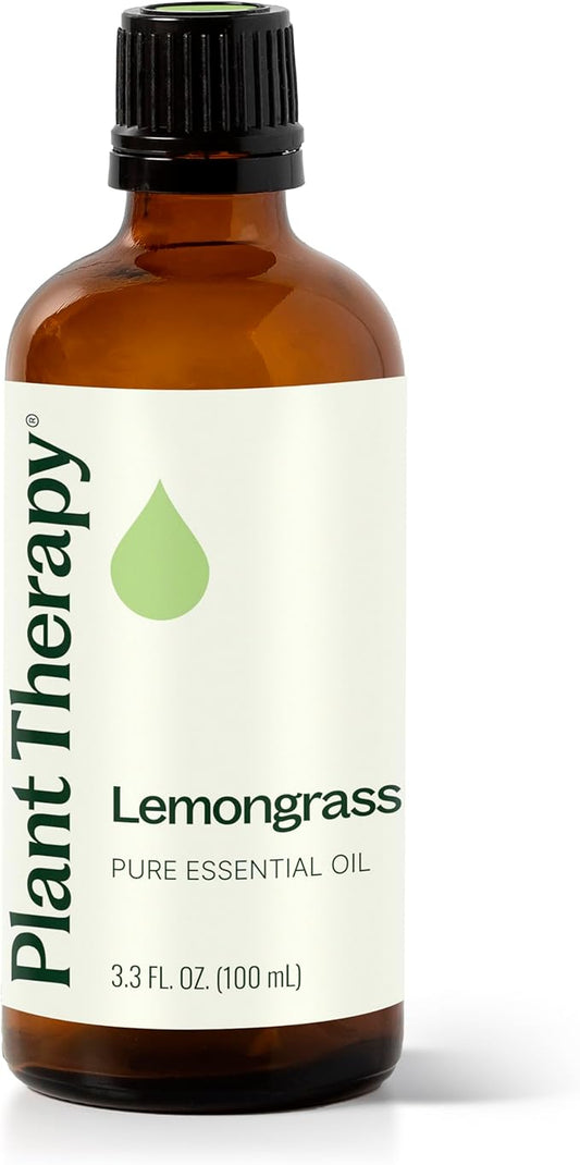 Plant Therapy Lemongrass Essential Oil 100 mL (3.3 oz), 100% Pure, Undiluted, Aromatherapy, Deodorizing, and Immune Support