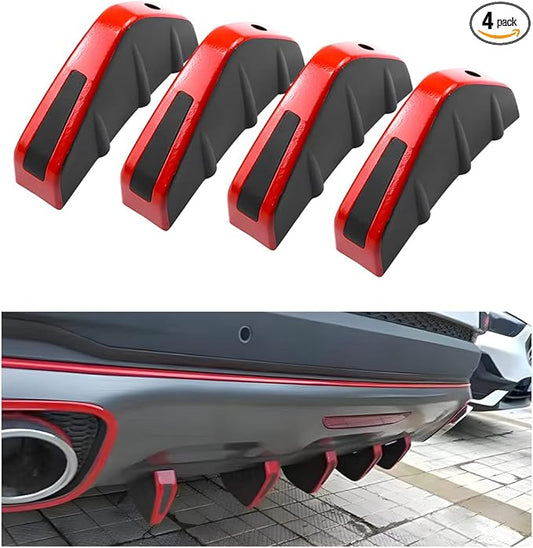 4pcs Car Lower Bumper Lip Diffuser, Anti-Crash Accessories Spoiler Fin Protector, Rear Splitter Lip Wing with Screw, Universal Auto Decoration for Car SUV Truck