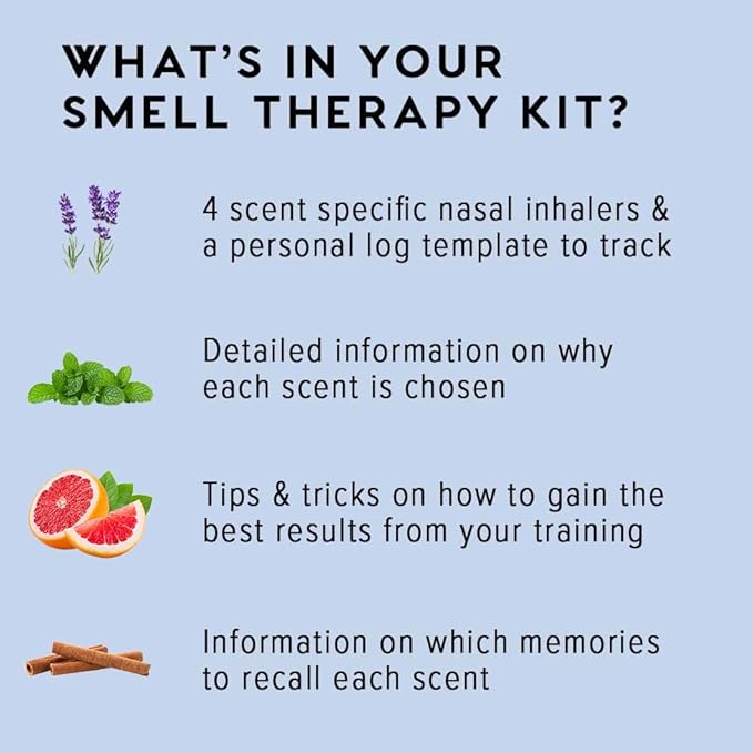 MOXĒ Smell Training Kit, Made in USA, Scent Diversification, 4 Essential Oil Fragrances, Olfactory Regeneration, Smell Expansion, Natural Therapy for Smell Loss, Includes Guidebook & Log (Phase 2)
