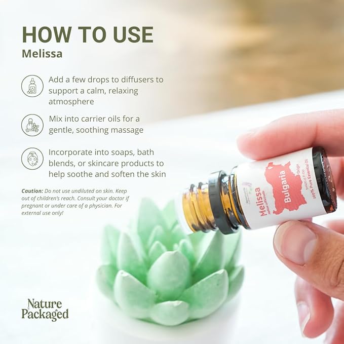 Melissa Essential Oil - Direct from Bulgarian Essential Oils in Bulgaria - Pure Essential Oil for Diffusers and Aromatherapy | 100% Pure Therapeutic Grade (2LBS)