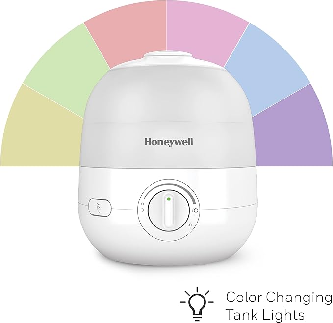 Honeywell Ultra Glow Light Changing Humidifier and Diffuser – Cool Mist Humidifier for Bedroom or Office with Essential Oil Diffuser