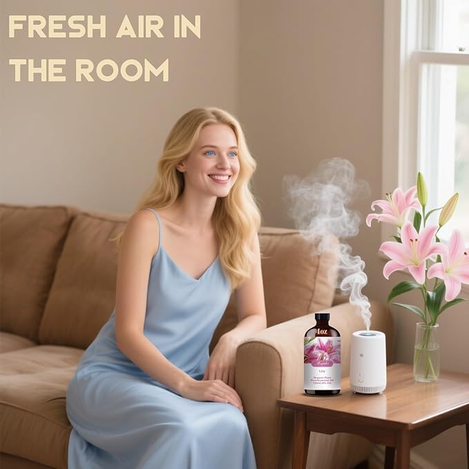 Lily Essential Oil – MLYNKL Lily Oils 4.33 fl oz for Diffusers, Humidifiers, Massage, DIY Candles, Soap, Cleaning, Home, Yoga, Office, Gifts - 130 ml