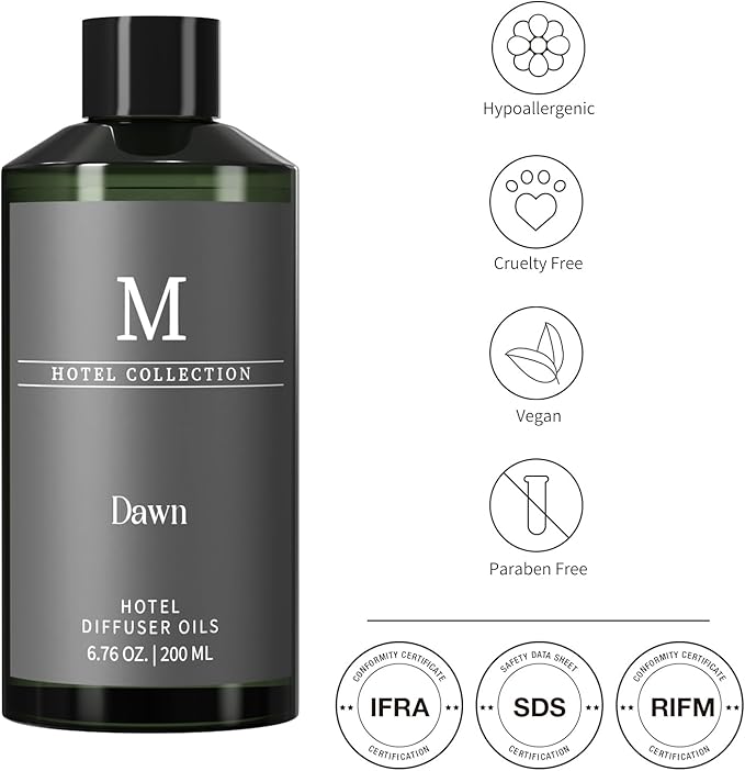 Hotel Collection Diffuser Oil-Dawn, 6.76 Fl Oz (200ml), Home Luxury Aroma & Hotel Fragrance Diffuser Oil- Essential Oils for Aromatherapy Bigger Bottle, Longer Lasting Aroma