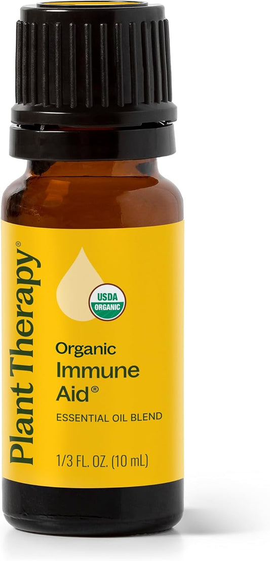 Plant Therapy Organic Immune Aid Essential Oil Blend, 10 mL (1/3 oz), 100% Pure, Undiluted, Supports a Healthy Immune System, Encourages Overall Wellness