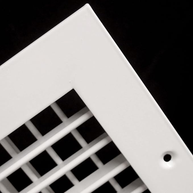 HVAC Premium 8''w X 6''h Aluminum Double Deflection Adjustable Air Supply HVAC Diffuser - Full Control Vertical/Horizontal Airflow Direction - Vent Duct Cover [Outer Dimensions: 9.6''w X 7.6''h]