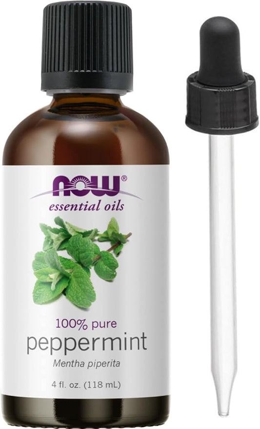 NOW Foods Essential Oil, Peppermint, 4 Fluid Ounce + 1 Glass Dropper