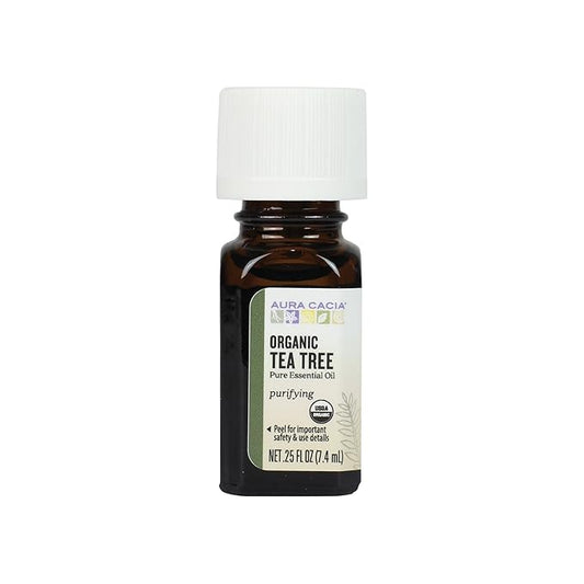 Aura Cacia Certified Organic Tea Tree Essential Oil, 0.25 Ounce (Pack of 24)