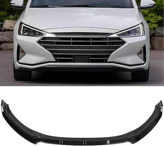 SCITOO Front Lip Spoiler Fits for 2017-2018 for Hyundai Elantra Glossy Black Front Bumper Lip