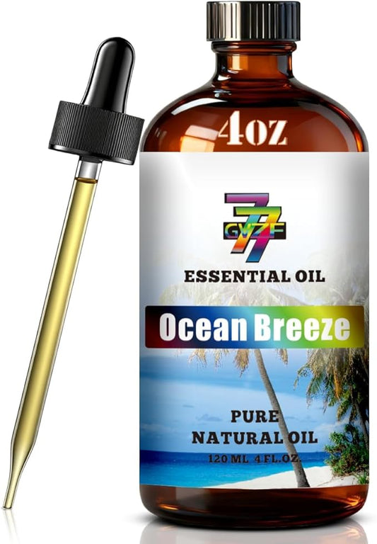 Ocean Breeze Essential Oil - GV77ZF Ocean Breeze Oils for Diffusers, Humidifiers, DIY Candles, Soap, Cleaning, Home, Office, Yoga, Massage, Gifts - 4 fl oz (120 ml)