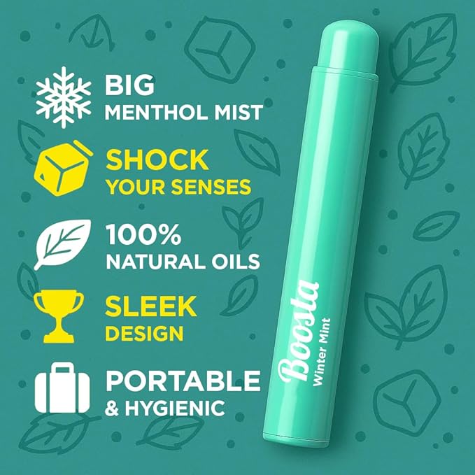 Nasal Inhaler Stick - Focus Herbal Diffuser Pen & Essential Oils Vapor Menthol Inhaler Energy - Non-Medicated Natural Eucalyptus Aromatherapy for Nasal Congestion Relief, Mint 3-Pak