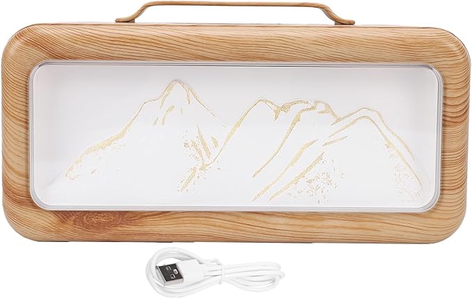 Essential Oil Diffuser, 600ml USB Cool Mist Humidifier with Light, Dual Spray, Aromatherapy Diffuser, Ideal for Bedroom Hotel Spa Yoga Room (Dark Wood Grain)
