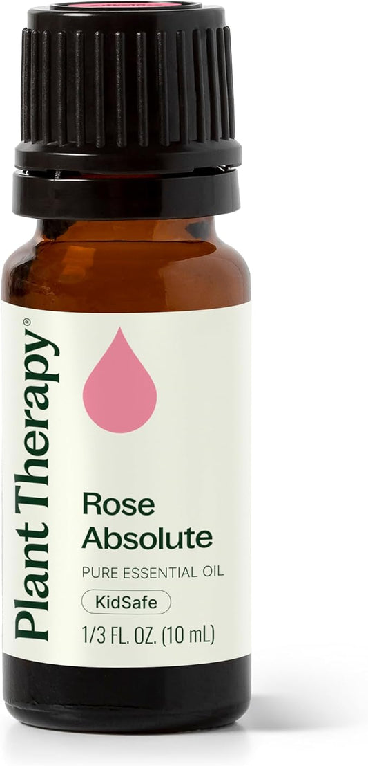 Plant Therapy Rose Absolute Essential Oil, 10 mL (1/3 oz), 100% Pure, Undiluted, Calming & Emotionally Grounding, Great Essential Oil for Skincare