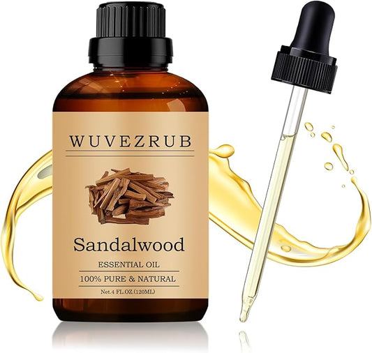 Sandalwood Essential Oil 120ML - 100% Pure and Natural Oils for Aromatherapy Diffuser - 4 Fl Oz/Sandalwood
