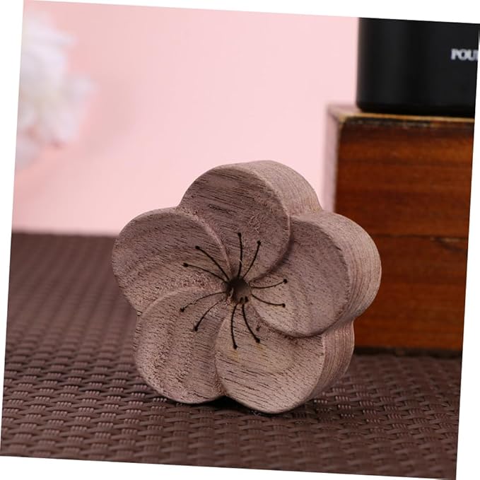 Abaodam Wood Aromatherapy Diffuser Log for Essential Oils Smokeless Aroma Diffuser Small Portable Home Office Bedroom Scent Enhancer Sleep and Meditation Relaxation Plum Blossom Design