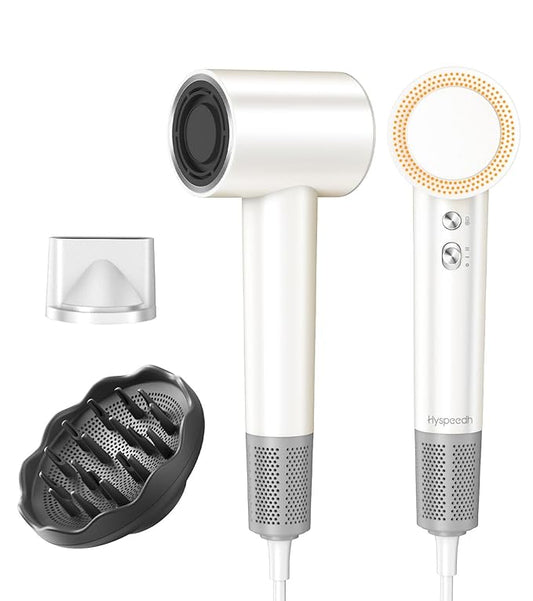 Hair Dryer with 150000 RPM High Speed 1400w Motor for 1-5min Fast Dry, 3 Heat/Cool Wind Level & 49db Low Noise,1.5 Billion Plasma & Industry-Leading Strong Magnetic Nozzle Diffuser Travel Blow Dryer