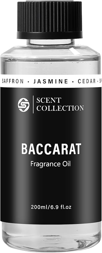 Luxury Hotel Scent Baccarat 200ml/6.76Fl oz Waterless Essential Oil NYC Hotel Scent Experience – Long Lasting Refill for Large Room & Home - Signature Saffron Cedar