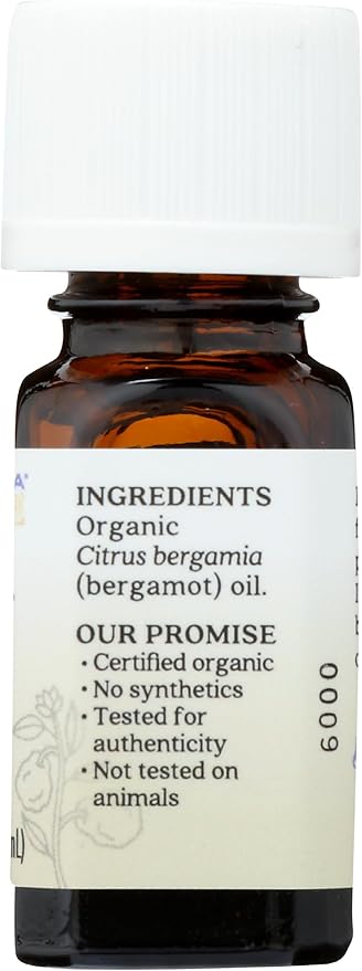 AURA CACIA Organic Bergamot Essential Oil, 0.25 FZ