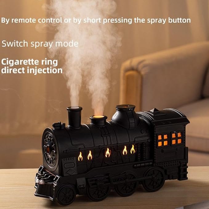 Train Diffuser 300ML Essential Oil Diffuser Cool Mist Humidifier Aroma Diffuser with Night Light for Bedroom Desk, Retro Christmas Train Diffuser for Relaxation, Home Decor & Gifts