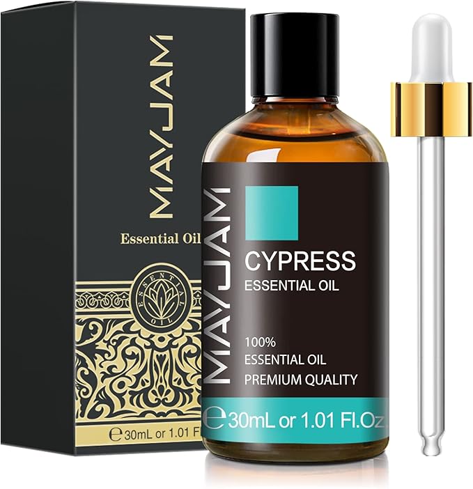 MAYJAM Cypress Essential Oil, 1.01fl.oz Cypress Oil with Glass Dropper, Ideal for Bedroom Living Room Office Use(30ml)