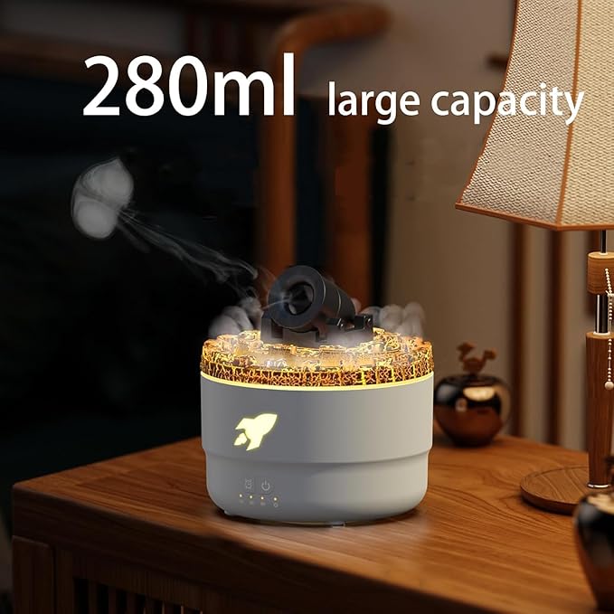 Cannon Blast Aroma Humidifier, Yellowcane Silent Diffuser Turret With 7 Colors for Home, Bedroom