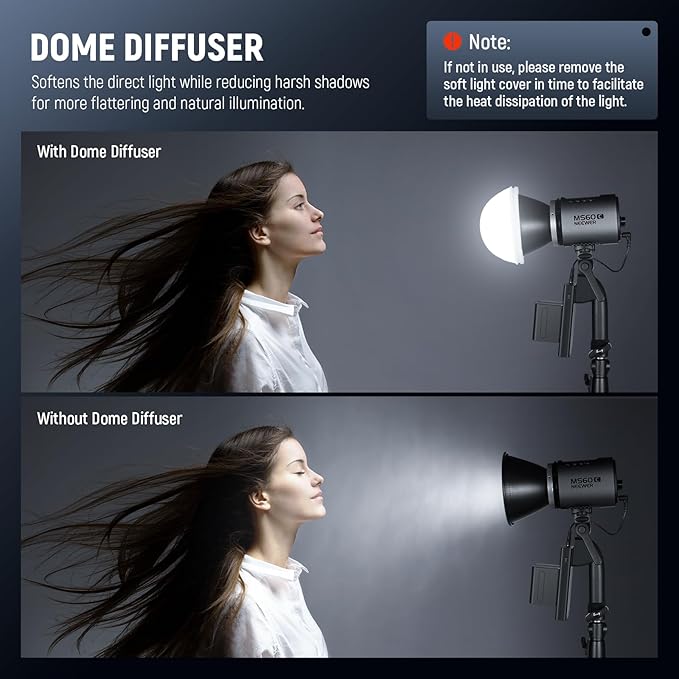 NEEWER COB Light Diffuser for MS60/150 Reflector, Silicone Diffuser, Soft Lighting Accessory for Dedicated Reflector of NEEWER MS60 MS60B MS60C MS150 MS150B MS150C LED Video Lights, CRS8