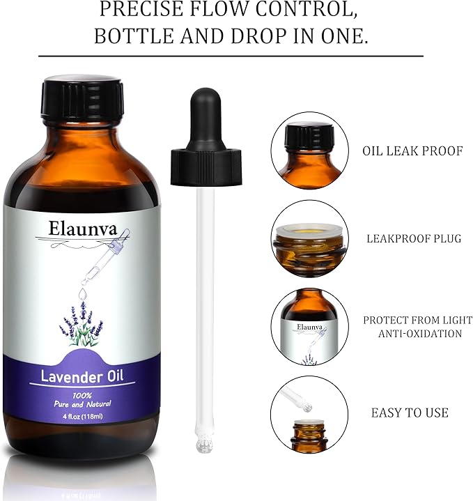 Lavender Essential Oil, 4Fl.Oz (118ML) 100% Pure&Natural Essential Oils Singles for Aromatherapy Diffusers, Humidifiers,DIY Candle and Soap Making, Gift,Plant Scent Chrstmas Gifts, Lavender