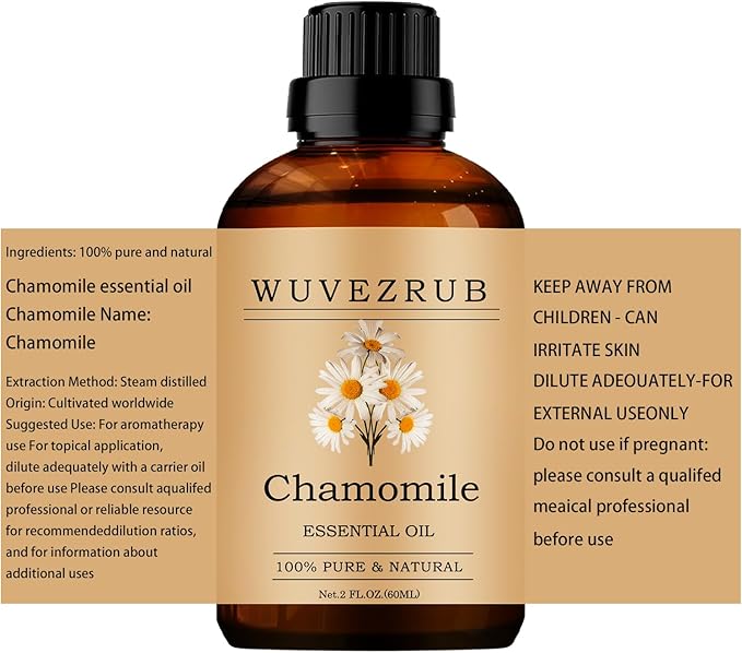 Chamomile Essential Oils 60ML, 100% Pure and Natural Essential Oil for Aromatherapy Diffuser - 2 Fl Oz/Chamomile