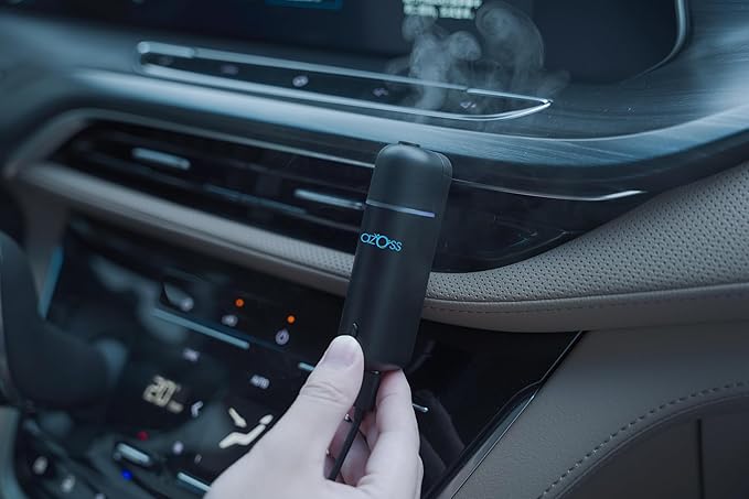 Smart Car Air Freshener Diffuser, Automatic On/Off and Adjustable Fragrance Levels, Waterless Essential Oil, USB-C Charging & Vent Clip, Portable Silent Aroma Diffuser for Vehicles